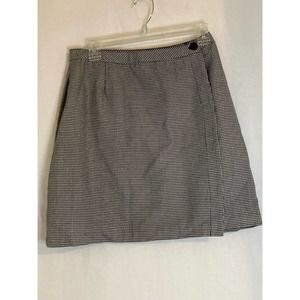 Basic Equipment Women’s Wrap Skirt Black & White Hounds Tooth‎ Size 8 See Photos